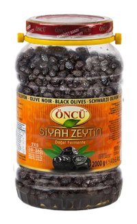 Öncü Yağlı Tuzlu Salamura Siyah Zeytin Pet Kavanoz 2 kg