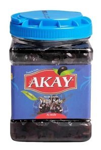 Akay Jumbo Yağlı Tuzlu Sele Siyah Zeytin Pet Kavanoz 1 kg