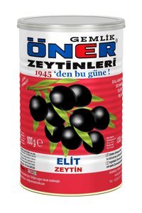 Öner Zeytin Elit Tuzlu Salamura Siyah Zeytin Teneke 800 gr