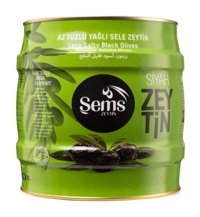 Şems Zeytin Az Tuzlu Sele Siyah Zeytin Teneke 2 kg