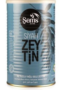 Şems Zeytin İri Az Tuzlu Sele Siyah Zeytin Teneke 900 gr