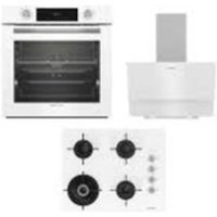 Grundig GEBM12302W-GIGL622410W-GDSP2451W Dijital Doğalgazlı Cam-Metal Set Üstü Davlumbaz 3'lü Ankastre Set Beyaz