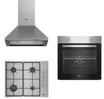 Beko BFM310-D6110-ADP 61420 Doğalgazlı Metal Set Üstü Davlumbaz 3'lü Ankastre Set Gri