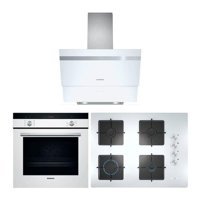 Siemens HI133FEW0T Doğalgazlı Cam Set Üstü Davlumbaz 3'lü Ankastre Set Beyaz