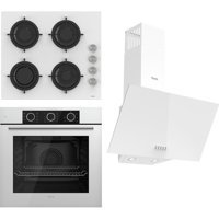 Ferre XE62CB-CS206-D087 Doğalgazlı Cam Set Üstü Davlumbaz 3'lü Ankastre Set Gri