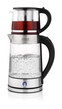 Schafer Gourmemaxx Cam Demlikli 2200 W Cam Şeffaf Vintage Çay Makinesi