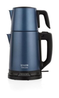 Schafer Teelike Çelik Demlikli 1800 W Çelik Mavi Vintage Çay Makinesi