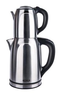 Arnica AA173T Demly Pro Çelik Demlikli 2200 W Çelik İnox Vintage Çay Makinesi