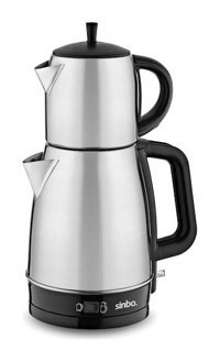 Sinbo STM-5827 Çelik Demlikli 2200 W Işıklı Çelik İnox Vintage Çay Makinesi