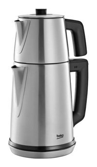 Beko BKK 2219 IN Tea Party Çelik Demlikli 1650 W Işıklı Çelik İnox Vintage Çay Makinesi