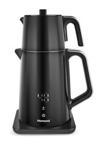 Homend Royaltea Cooltouch 1798H Konuşan Çelik Demlikli 1800 W Çelik Siyah Vintage Çay Makinesi