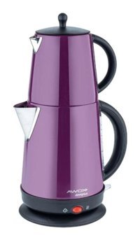 Awox Demplus Çelik Demlikli 2200 W Çelik Mürdüm Vintage Çay Makinesi