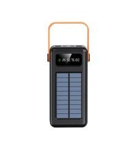 Sprange SR-P60 60000 mAh Güneş Enerjili Hızlı Şarjlı Işıklı Dijital Göstergeli USB Çoklu Bağlantılı Kablolu Powerbank Siyah