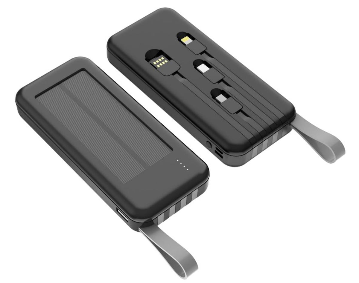 Sprange SR-P19 12000 mAh Hızlı Şarjlı Işıklı USB Çoklu Bağlantılı Kablolu Powerbank Siyah