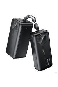 Yesido YP44 50000 mAh Hızlı Şarjlı Dijital Göstergeli USB Çoklu Bağlantılı Kablolu Powerbank Siyah