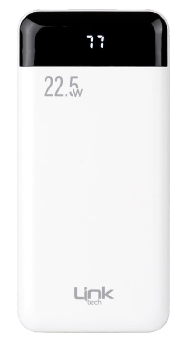 Linktech P118 10000 mAh Hızlı Şarjlı Işıklı Dijital Göstergeli Type C - USB Çoklu Bağlantılı Kablolu Powerbank Beyaz