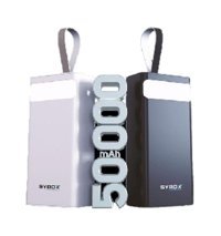 Syrox Pb125 50000 mAh Hızlı Şarjlı Işıklı USB Çoklu Bağlantılı Kablolu Powerbank Siyah