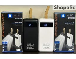 Auris ARS-T160 50000 mAh Hızlı Şarjlı Işıklı Dijital Göstergeli USB Çoklu Bağlantılı Kablolu Powerbank Beyaz