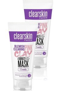 Avon Clearskin Blemish Clearing Leke Karşıtı Pembe Killi Krem Yüz Maskesi 2x75 ml