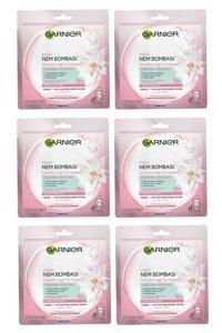 Garnier Hassas Ve Kuru Ciltler İçin Nem Bombası Dinlendirici Nemlendirici Kağıt Yüz Maskesi 6x32 gr