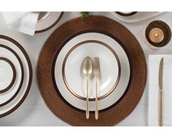 Porland Copper 27 Parça 6 Kişilik Porselen Yuvarlak Yemek Takımı