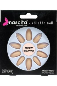 Nascita French Mat 24'lü Stiletto Takma Tırnak