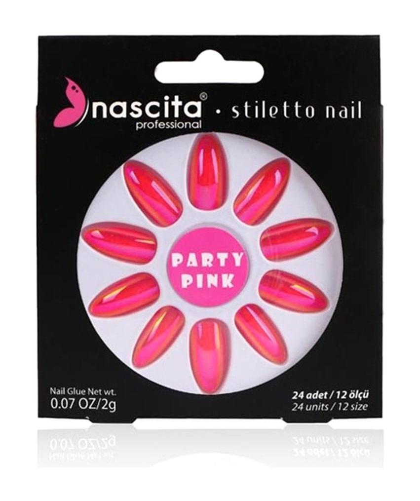 Nascita 023 24'lü Stiletto Pembe Takma Tırnak