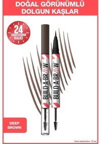 Maybelline New York Build A Brow Suya Dayanıklı Çift Taraflı Kaş Kalemi Deep Brown