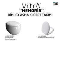 Vitra Memoria Rim-Ex 52 cm Seramik Kanalsız Arkadan Çıkışlı Gömme Ayaklı Klozet Beyaz