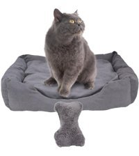 Evene 65 x 45 cm Sepet Kedi Yatağı Gri