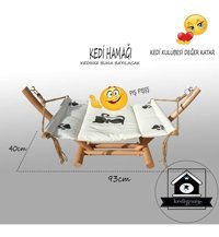 Kedigram Kedi Kulübesi Sallanan Ayaklı 40 x 60 cm Sepet Kedi Yatağı Bej