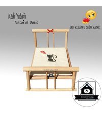 Kedigram Kedi Kulübesi Sallanan Ayaklı 61 x 40 x 34 cm Sepet Kedi Yatağı Krem