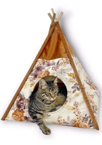 Kemique Tepee ThirtyFour 56 x 42 cm Üstü Kapalı Kedi Yatağı Siyah - Yeşil