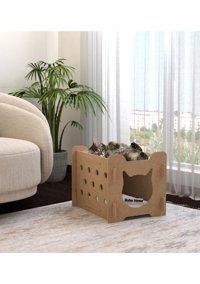Suba Home Ayaklı 50 cm Sepet Kedi Yatağı Kahverengi