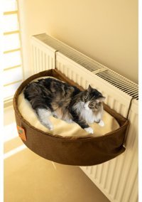 Bypet Kalorifer Kedi Yatağı Kahverengi - Krem