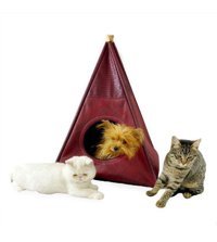 Kemique Tepee Three 56 x 42 cm Üstü Kapalı Kedi Yatağı Siyah - Yeşil