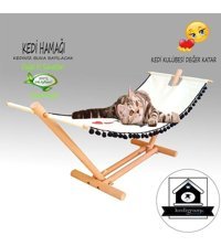 Kedigram Kedi Kulübesi Sallanan Ayaklı 33 x 93 cm Sepet Kedi Yatağı Ekru