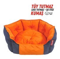 Xpermate Biscuit 60 x 55 x 28 cm Sepet Kedi Yatağı Kırmızı - Lacivert