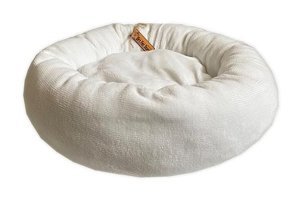 Brt Pet Yıkanabilir 50 cm Simit Kedi Yatağı Beyaz