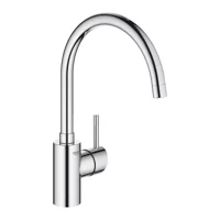 Grohe Concetto 32661003 Kuğu Tek Girişli Aç Kapa Eviye Bataryası Gümüş