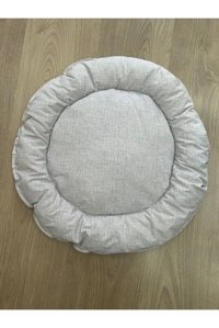 Alamanifatura Yıkanabilir Tek Fonksiyonlu 40x30x17 cm Simit Kedi Yatağı Gri