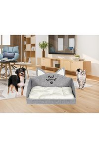 Alas Yıkanabilir Tek Fonksiyonlu 40x30x17 cm Sepet Kedi Yatağı Gri