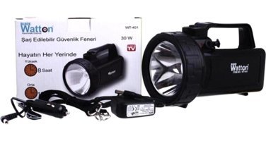 Watton WT-401 Basmalı Uzun Menzilli LED Şarjlı El Feneri