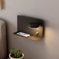 Reading Şarj Üniteli Tekli Metal Led Aplik Siyah
