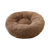 Blusea Yıkanabilir Tek Fonksiyonlu 60x45x19 cm Simit Kedi Yatağı Kahverengi