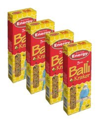 Energy Kabuklu Ballı Vitaminli Muhabbet Kuşu Yemi 4x400 gr