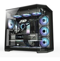 Gamepower Warcry RGB Sıvı Soğutmalı 1 Fanlı Siyah Dikey Kullanım E-ATX Oyuncu Bilgisayar Kasası