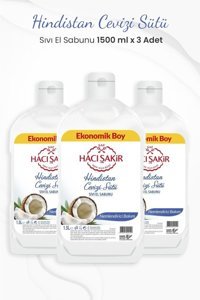 Hacı Şakir Ekonomik Boy Hindistan Cevizi Nemlendiricili Köpük Sıvı Sabun 1.5 lt 3'lü