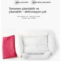 Oloey Yıkanabilir Tek Fonksiyonlu 47x30x27 cm Sepet Kedi Yatağı Sarı