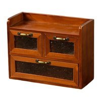 Milageto Vintage 3 Katlı 3 Çekmeceli Makyaj Organizeri Ahşap